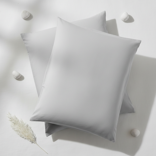 Light gray folded pillowcases