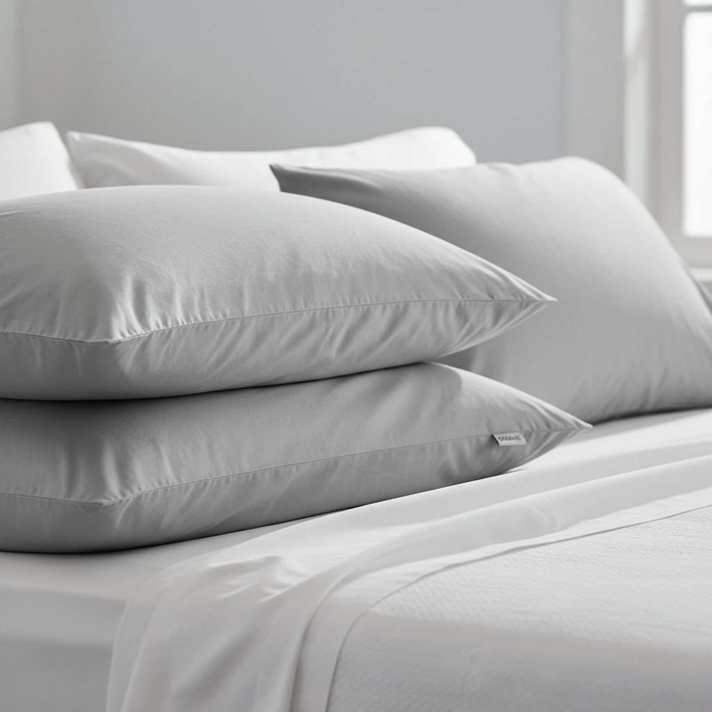 Light gray pillowcase texture detail